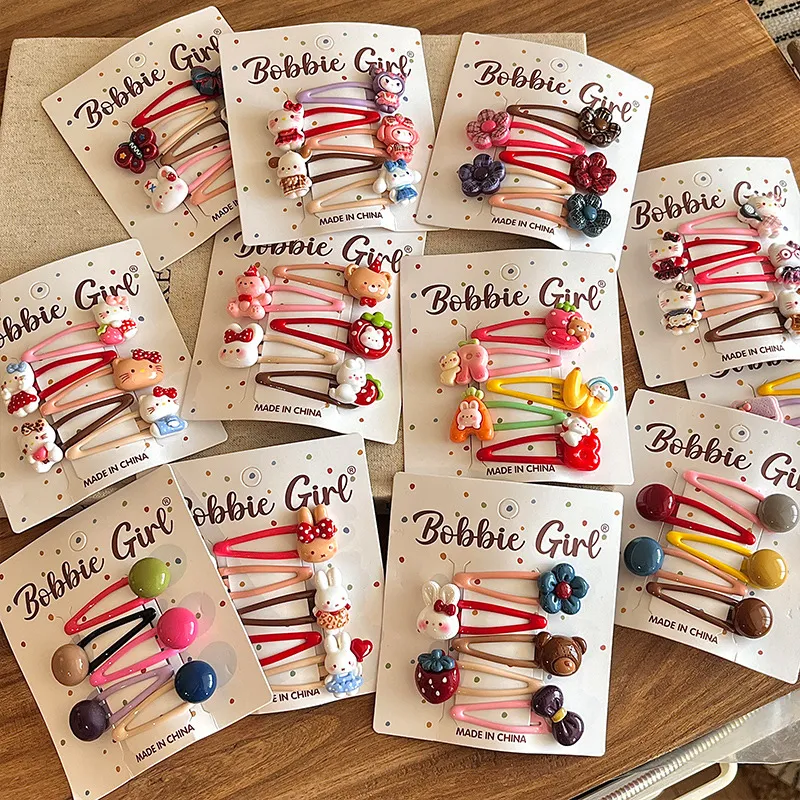 Cute Candy Color Kids Hair Clips – Cartoon Flower Snap Clips for Toddler Girls, Baby Side Bangs Hair Accessories, Adorable Alligator Clips for Children's Daily Styling